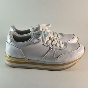 Martina white platform shoes fashion sneakers womens size EU 39